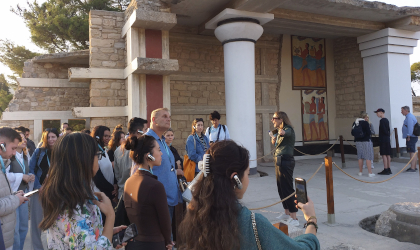 Cretan Lifestyle Conference participants visiting the archaeological site of Knossos